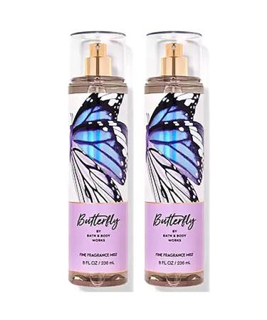 Bath and Body Works Butterfly Fine Fragrance Body Spray Mist Perfume Gift Set - Value Pack Lot of 2 (Butterfly)