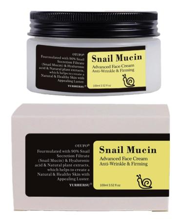 Snail Mucin Cream Daily Face Moisturizer Facial Power Repairing Gel Anti-Wrinkle Moisturizing Lifting Firming Shrink Pores Acne for Oily & Sensitive Skin All in One WNS-N