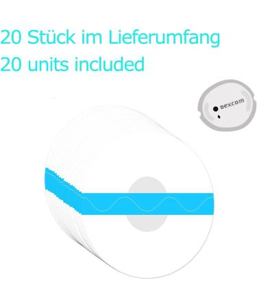 Adhesive Patches for Dexcom G7 - Waterproof Transparent Overpatches - Pack of 20 for 10-14 Days - Perfect Continuous Glucose Monitor Sensor Cover - Buy Online on GoSupps.com