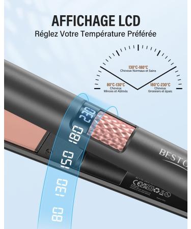 BESTOPE MIX Hair Straightener 25 mm 2 in 1 Ceramic Coating LCD Screen Fast Heating Straightener for Thick Frizzy and Long - Buy Online on GoSupps.com
