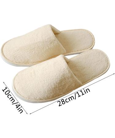 Fiyson 5 Pair Disposable Slippers - Hotel & Travel Slipproof Coral Fleece Closed Toe - Fluffy Beige Slippers for Home & Guests (38 EU) - Buy Online on GoSupps.com