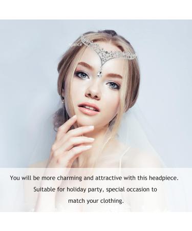 Lurrose Bridal Head Chain | Silver Forehead Headband Jewelry for Wedding Hair Accessories - Buy Online on GoSupps.com