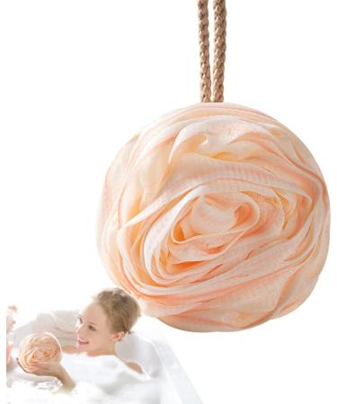 Humkopnl Soft Shower Sponge Rose Large Bath Balls | Portable Bath Balls with Lanyard Cute Bath Supplies for Bathroom Home Apartment Dormitory Pink - Buy Online on GoSupps.com