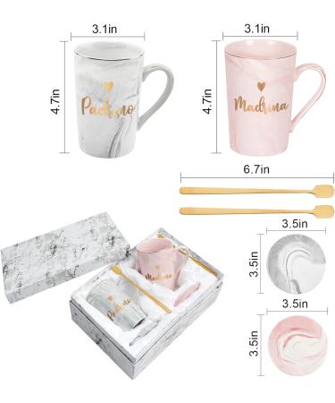 Cabtnca Padrinos Madrina Proposal Gift Godparents Proposal Gift Padrinos Madrina Coffee Mug Regalos Para Padrinos Madrina Christmas Birthday Gifts for Godmother Godfather In Spanish 14Oz Grey&pink - Buy Online on GoSupps.com