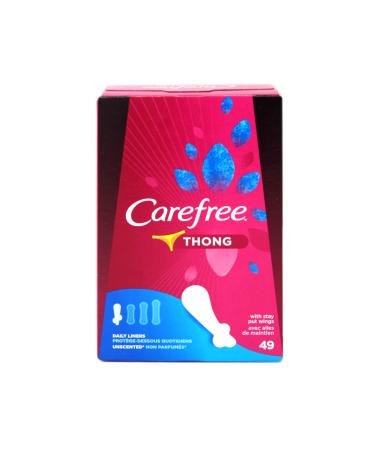 Carefree Thong Pantiliners Unscented 49 ct