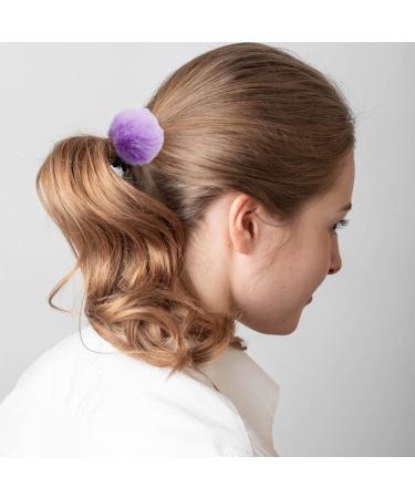 Pom Pom Hair Ties for Girls - 20 Pieces Fluffy Elastic Hair Holders for Kids and Toddlers - Assorted Colors - Cute Pompom Hair Accessories - Buy Online on GoSupps.com