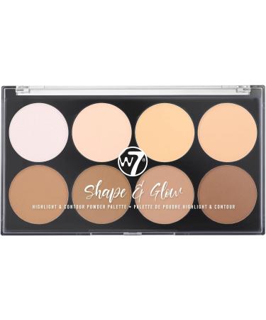 W7 Shape & Glow Highlight & Contour Powder Palette - 8 Shade Professional Face Makeup - Buy Online on GoSupps.com