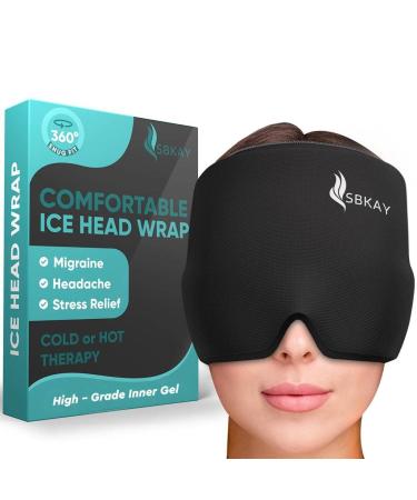 Comfortable Migraine Relief Cap - Migraine Ice Head Wrap With 360 Form Fitting Design - Gel Ice Cap - Natural Hot or Cold Therapy For Headache, Tension, Puffy Eyes, Stress Relief - One Size fits all.