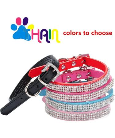 THAIN Rhinestone Dog Cat Collar - Bling Diamond Crown Decoration - Pink - XS (8-10) - Small Medium Large Dogs - Buy Online on GoSupps.com