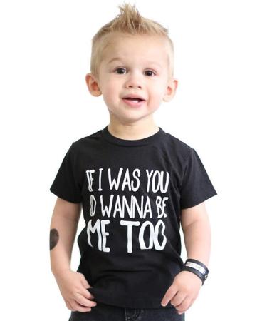 Newborn Boy Girl Short Sleeve Letter Print Loose Blouse T-Shirt | Black | Large - Buy Online on GoSupps.com