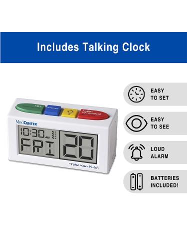 Monthly Pill Organizer System - 31 Day Pill Box with 4 Daily Compartments & Talking Alarm Clock for Medications Vitamins and Supplements - Buy Online on GoSupps.com