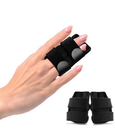 VerteLife Finger Splint Upgraded Trigger Finger Brace Breathable Mallet Finger Support Finger Buddy Wraps Adjustable Finger Sleeve Protector for Arthritis and Injured Finger 2 Pieces