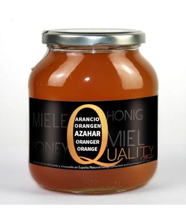 100% Pure Bee Honey. Raw Honey. 1 Kg. Produced in Spain. Unpasteurized and unheated. High quality artisan. Glass jar. Great variety of exquisite flavors. (Orange Blossom)