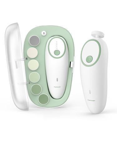 Momcozy Baby Nail File Electric Gentle Baby Nail Trimmer Electric Rechargeable Baby Nail Clipper Electric 360 Fog LED Gentle Light 7 Grinding Head Replacement Pads