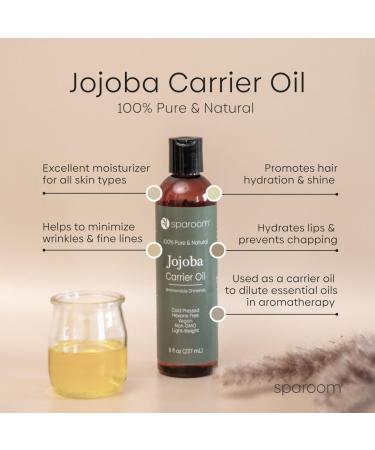 Shop SpaRoom 100% Pure Jojoba Carrier Oil Natural Hair & Skin Moisturizer Ideal for Aromatherapy & Massage 8 Ounces - Buy Online on GoSupps.com