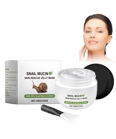 Crsetmyth Snack Creme Facial Masks 100 G Snail Rescue Jelly Facial Mask CollagenStraffungsmask Lightening Facial Mask Snail Wrinkle Care Mask Improves Skin for Skin Impurities and Matteness