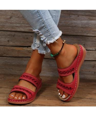 Perfectchose Leather Orthopedic Arch Support Wedge Sandals - Brown 36 | Diabetic & Orthopedic Walking Sandals for Women - Perfectchose.com - Buy Online on GoSupps.com