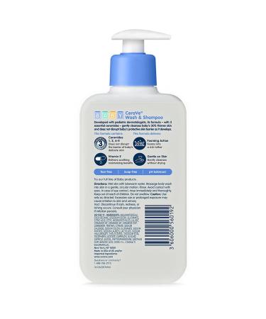 CeraVe Baby Wash & Shampoo 8 fl oz | Gentle Cleansing for Babies - Buy Online on GoSupps.com