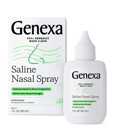 Genexa Saline Care Organic Nasal Spray & Dropper 1 fl oz (30 ml)
