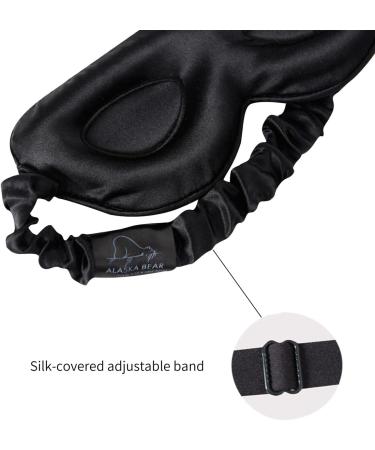 Alaska Bear Silk Contour Sleep Mask 22 Momme Luxury Adjustable 3D Padded Eye Mask - Gift Box Included - Buy Online on GoSupps.com