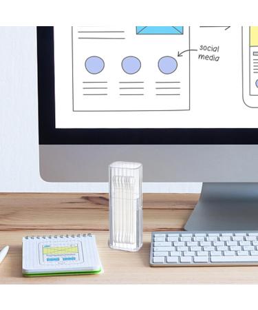 ONLYNERY Cotton Swab Holder with Lid | Clear Acrylic Dental Floss & Hair Accessories Storage Box | Stylish Canister Dispenser - Buy Online on GoSupps.com