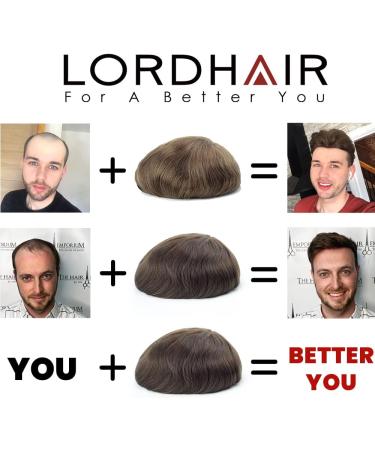 Lordhair 100% Human Hair Indian Hair 0.08mm Super Thin Skin Skin Hair Replacement System Color #4ASH Toupee Color4ASH - Buy Online on GoSupps.com
