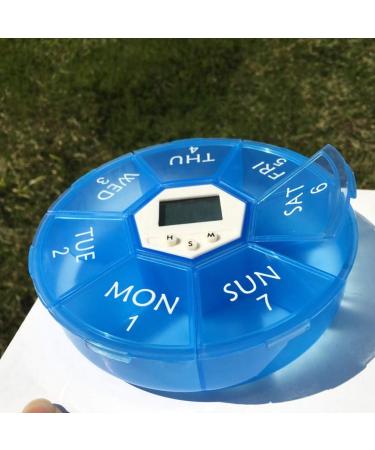 DOITOOL 2PCS Travel Pill Container | 7-Day Digital Pill Organizer with Weekly Timer | Night Light Reminder & Medicine Storage Sub-Box | Blue - Buy Online on GoSupps.com