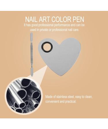 Veemoon Palette de Manucure en Acier Inoxydable de C ur 2 Pi ces Stylo de Couleur pour Nail Art Plaques de M lange L g res et Portables Fournitures pour D coration D ongles DIY - Buy Online on GoSupps.com