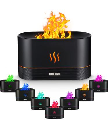 Birshe aroma diffuser with flames effect light 180ml flame diffuse humidifier 7-color-light essential oils diffuser for at home room fragrance yoga waterless automatic shutdown/noise