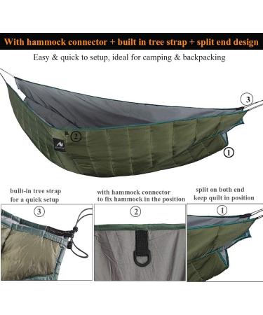 AYAMAYA Hammock Underquilt - Full Length Winter Insulation Blanket for Double Hammock - Dark Green - Buy Online on GoSupps.com