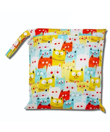 Egurs Wetbag Waterproof Reusable Diaper Bag Nappy Bag Cat M 30 * 28cm M 30*28cm Cat