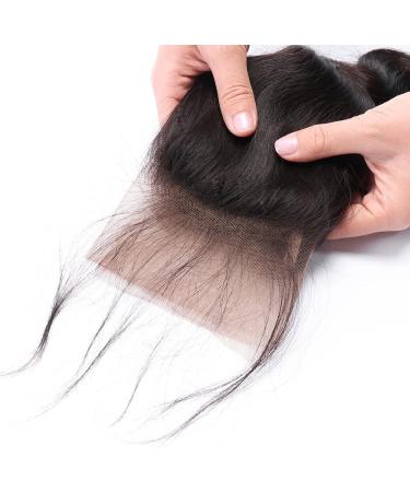 13X4 Frontal Closure Human Hair Closure Straight 13x4 Lace Frontal Closure Brazilian Hair Pre Plucked Swiss Lace Ear to Ear Bleached Knots Natural Color 10 Inch - Buy Online on GoSupps.com