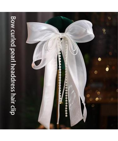 hgnxa Delicate Veil Hair Clip with Bowknot Beaded Add a touch of Sophistication to Your Hairstyle with Delicate Hair Clip - Buy Online on GoSupps.com
