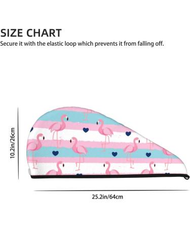 Hair Towel Wrap & Turban - Quick Drying Hair Towel with Button (Flamingo1) | International Shipping Available - Buy Online on GoSupps.com