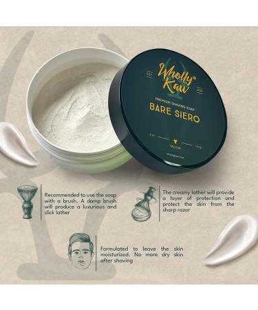 Buy Unscented Bare Siero Tallow Shaving Soap | Sensitive Skin | Donkey & Water Buffalo Milk Enriched - Buy Online on GoSupps.com