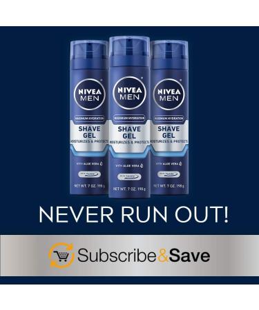 NIVEA MEN Maximum Hydration Shave Gel - Aloe Vera & Provitamin B5 - 3 Pack 7 Oz Cans - Buy Online on GoSupps.com