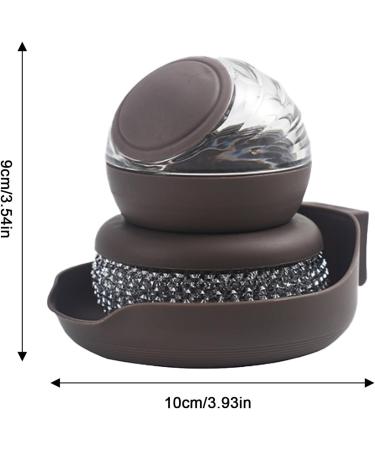 Dish Brush with Soap Dispenser - Dishwashing Brush with Soap Dispenser Heavy Duty Dishwashing Brushes Replaceable Brush Head Stain Removal Brushes Kitchen Dish Scrub Brush Brown - Buy Online on GoSupps.com