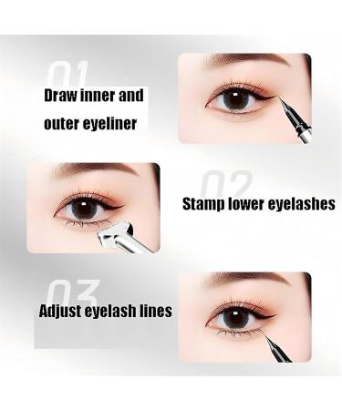 Lower Lash Stamp Kit 2-in-1 Eyelash Stamp Waterproof Sweatproof Lower Eyelash Stamp Reusable Bottom Lash Stamp Quick Makeup Application Tools for Beginners (Brown) - Buy Online on GoSupps.com