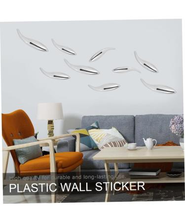 Zerodeko Decor Wall Mounted 3d Wall Stickers Furniture Decals Plating Fish Accessories Wall Hanging Household 13x3 cm Silver - Buy Online on GoSupps.com