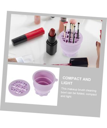 BUGUUYO Tool Make Brush Cleaning Bowl Brush Cleaning Cup Washer Eyeshadow Brush Cleaner Bowl Silicone Brush Scrubber Cosmetic Makeup Brush Silica Gel Purple 9.2X9.2X8.6CM Purple - Buy Online on GoSupps.com
