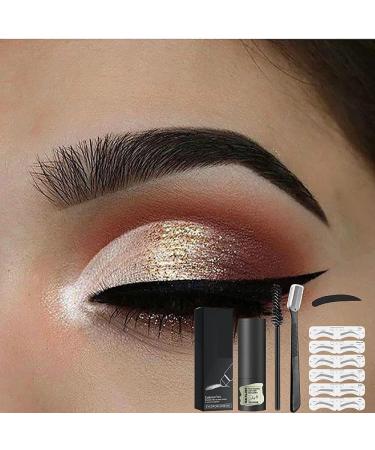  Hikaka Eyebrow Stamp Shaping Kit Adjustable Eyebrow Powder Waterproof Eyebrow Stamp Shaping Kit Eyebrow Stamp Kit Durable Makeup Buildable (Medium Brown) - Buy Online on GoSupps.com