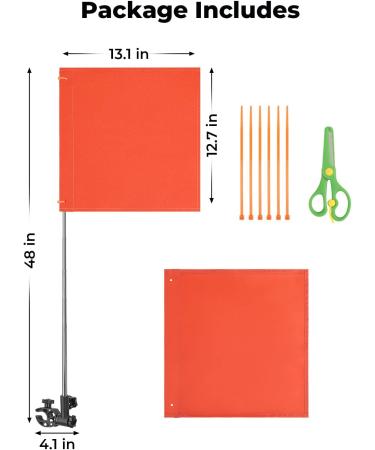 Kemimoto Orange Boat Flag with Replacement Flag for Surfers and Swimmers - Buy Online on GoSupps.com