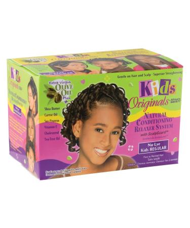 Originals by Africa's Best Kids Natural Conditioning Relaxer System With Scalpguard (Regular Kit) Fortified and Enriched with Our Special Herbal Blend, Protect and Strengthen Your Childs Hair
