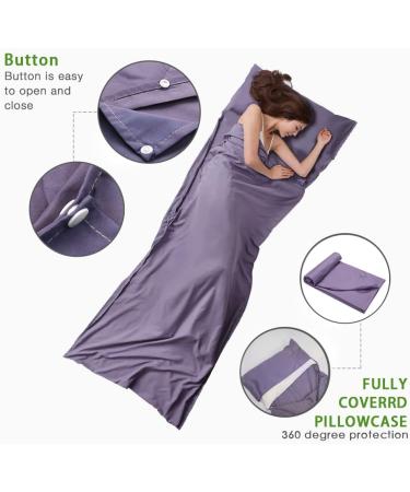 OTDEST Travel and Camping Sheet Sleeping Bag Liner - Lightweight & Portable Adult Sleeping Bag - Purple - Buy Online on GoSupps.com