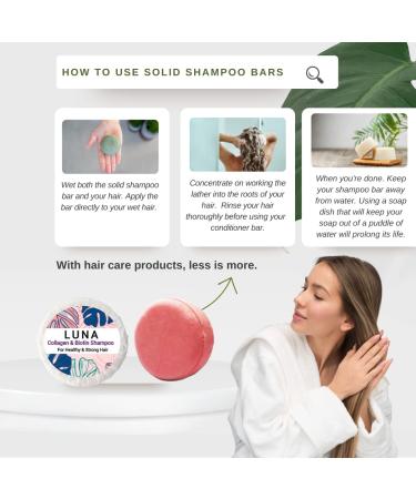 Luna Collagen & Biotin Shampoo and Conditioner Bar Set - Nourishing Hair Care for All Hair Types | Eco-Friendly & Sulfate-Free - Buy Online on GoSupps.com