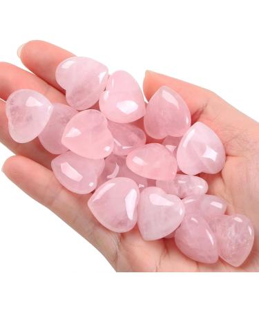 MAIBAOTA Rose Quartz Healing Crystal Gemstones Pocket Gifts Heart-Shaped Nature Spiritual Energy Pink Crystals for Women Men Reiki Divination Balancing Yoga Meditation 10PCS - Buy Online on GoSupps.com