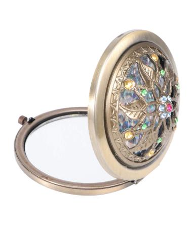 Stobok compact mirror mini pocket mirror retro flower mirror round double-sided folding mirror for make-up handbag travel bag - Buy Online on GoSupps.com