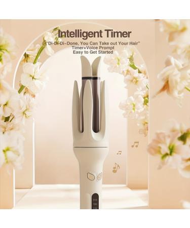 Automatic Curling Iron - Hair Curler with 4 Speed Temp Adjustment & Accessories | 28mm Rotating Wand in Yellow - Shop Internationally - Buy Online on GoSupps.com