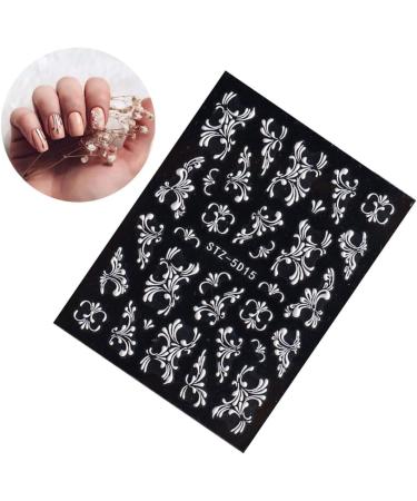 Flower Nail Stickers 5D Lace Engraved Nail Decal Self Adhesive Carving DIY Nail Art 7 Nail ornament Style 7 - Buy Online on GoSupps.com