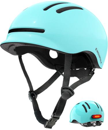 Bike Helmets for Adults Men Women,Mens/Womens Bicycle Helmet with Magnetic Light,Youth Boys/Girls Helmet, Kids Helmets for 6 Years+ Shiny Aqua Medium